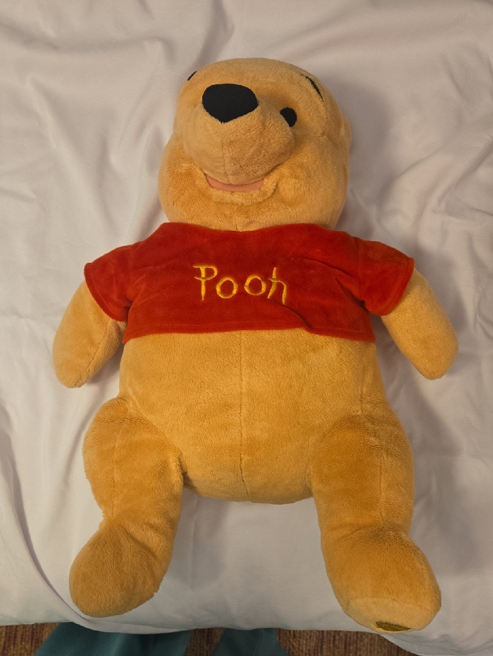 Disney Winnie The Pooh Plush Collectible with Golden-Tan Fur and Yellow Patch
